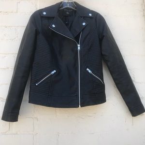Faux Leather Biker Jacket US 6